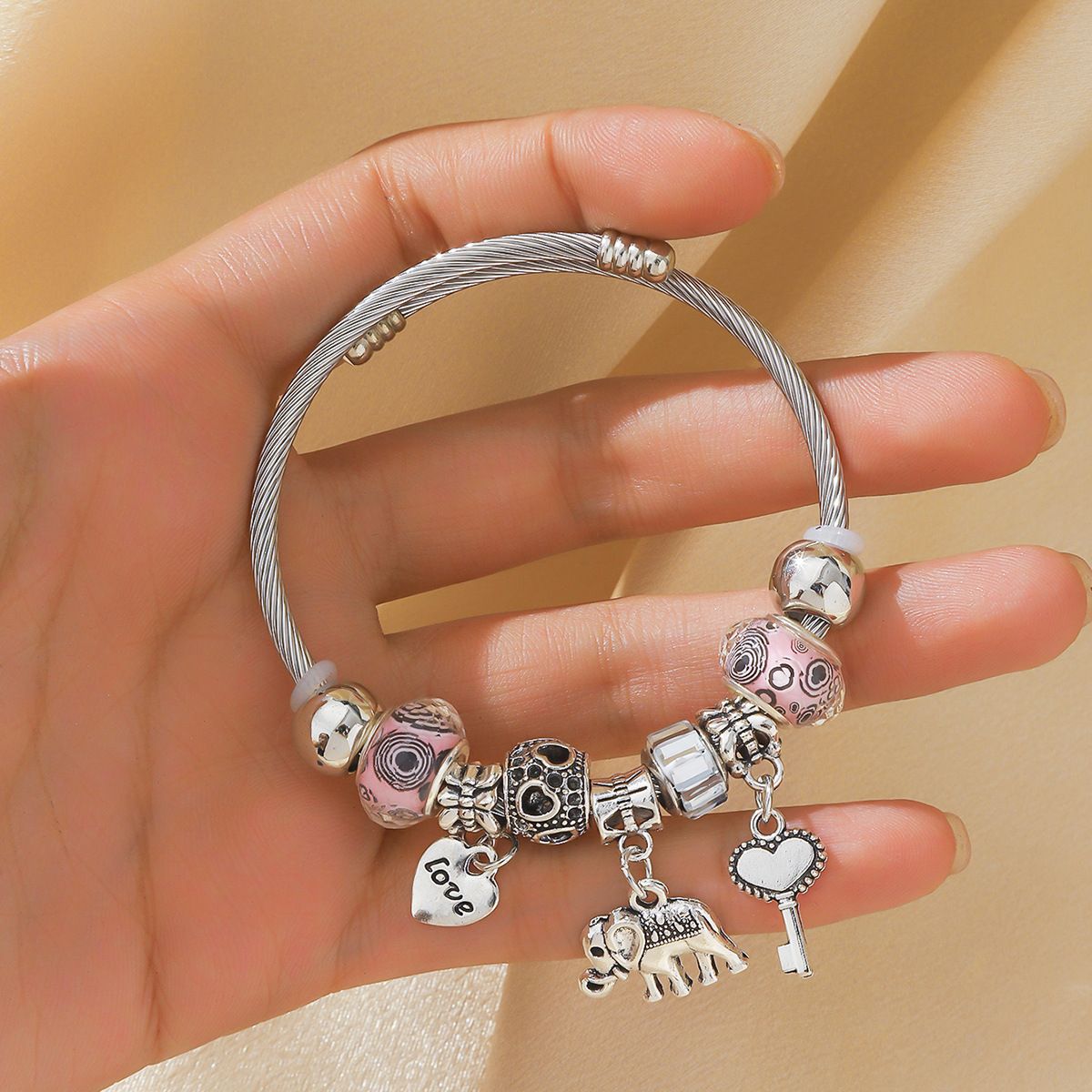 New Pan Family Style Crystal Beaded Bracelet, Jewelry, Dreamcatcher, Flower, Love Girl_ipsvogv.com