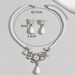 Elegant American style pearl with zircon plum blossom design earrings and necklace set_ipsvogv.com