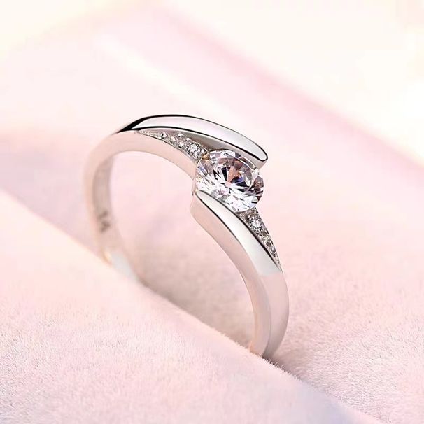 Women's Korean Style Simple Diamond Studded Fashion Closed Design Niche Classic Wedding Ring Diamond Ring_ipsvogv.com