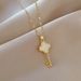Grass 【 】 Key Light Luxury Charm Gorgeous Full Diamond Lucky Necklace Women's Versatile Clavicle Titanium Steel Chain 【 】 】 【 【 】_ipsvogv.com