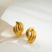 Women’s Jewelry Set Fashion New Gold Multi Layer Geometric Interlaced Winding Shape Earrings Ins Irregular Line Earrings_ipsvogv.com