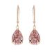Japanese And Korean Simulated Water Drop Earrings Pink Diamond Female Earrings Rose Gold Plated Earrings Colored Gemstone Earrings Jewelry_ipsvogv.com