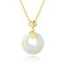 S999 Pure Silver Natural White Jade Marrow Safety Buckle Necklace For Women's New Chinese Ethnic Ancient Style, With A_ipsvogv.com