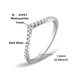 Micro inlaid Mosonite S sterling silver ring for women's V-shaped row ring, layered simple, versatile and elegant_ipsvogv.com