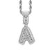 Hip hop necklace rock sugar square zirconium English letter pendant fashion hip hop men and women letter trendy personality necklace_ipsvogv.com