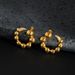 INS Retro Plated Titanium Steel Fine Polished Round Beads Micro Inlaid Zircon Earrings_ipsvogv.com