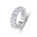 S Pure Silver Zircon Female Niche Design, Stacked And Arranged Ring, Fully Inlaid With HW Diamond Ring_ipsvogv.com