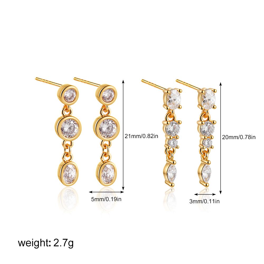 Women’s Jewelry Set Fashion Autumn And Winter Geometric Diamond Niche Fashion Long Earrings Simple All Match Ear Clip Earrings Set_ipsvogv.com