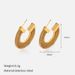 Women’s Jewelry Set Fashion Hot Selling Woven Mesh Wide C Shaped Earrings Stainless Steel Gold Plated Personalized Earrings_ipsvogv.com