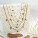 Simple Emerald Zircon Four Leaf Grass Titanium Steel Necklace , High Grade, Colorless Love Collar Chain Necklace_ipsvogv.com