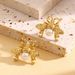 Unisex bee with pearl titanium steel earrings niche design light luxury personality women's earrings ins style earrings_ipsvogv.com