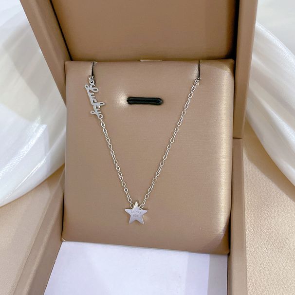 Full Body 【 Titanium Steel 】 Star Minimalist Style Couple's Furnace Genuine Gold Necklace Female Ins Mesh Red Collarbone 【 】_ipsvogv.com