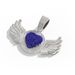 specializes In Fashion Men's Alloy Full Diamond Blue Love Angel Wing Pendant Hip-hop Necklace_ipsvogv.com