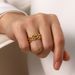 fashion personalized women's non-fading ring gold-plated hollow watch band ring niche ins titanium steel bracelet_ipsvogv.com