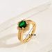 Ins Japanese Korean niche versatile plain women's inlaid emerald zircon ring, simple and fashionable index finger ring_ipsvogv.com