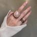 French Niche Design Ab Pink Crystal For Women's Fashionable Metallic Feeling Exaggerated Turquoise Index Finger Ring_ipsvogv.com
