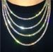 2024 Hip Hop 4mm Alloy Claw Necklace Rhinestone Row Tennis Chain Simple_ipsvogv.com