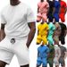Men's Clothing short sleeve sports casual patchwork round neck fitness suit men's t-shirt_ipsvogv.com