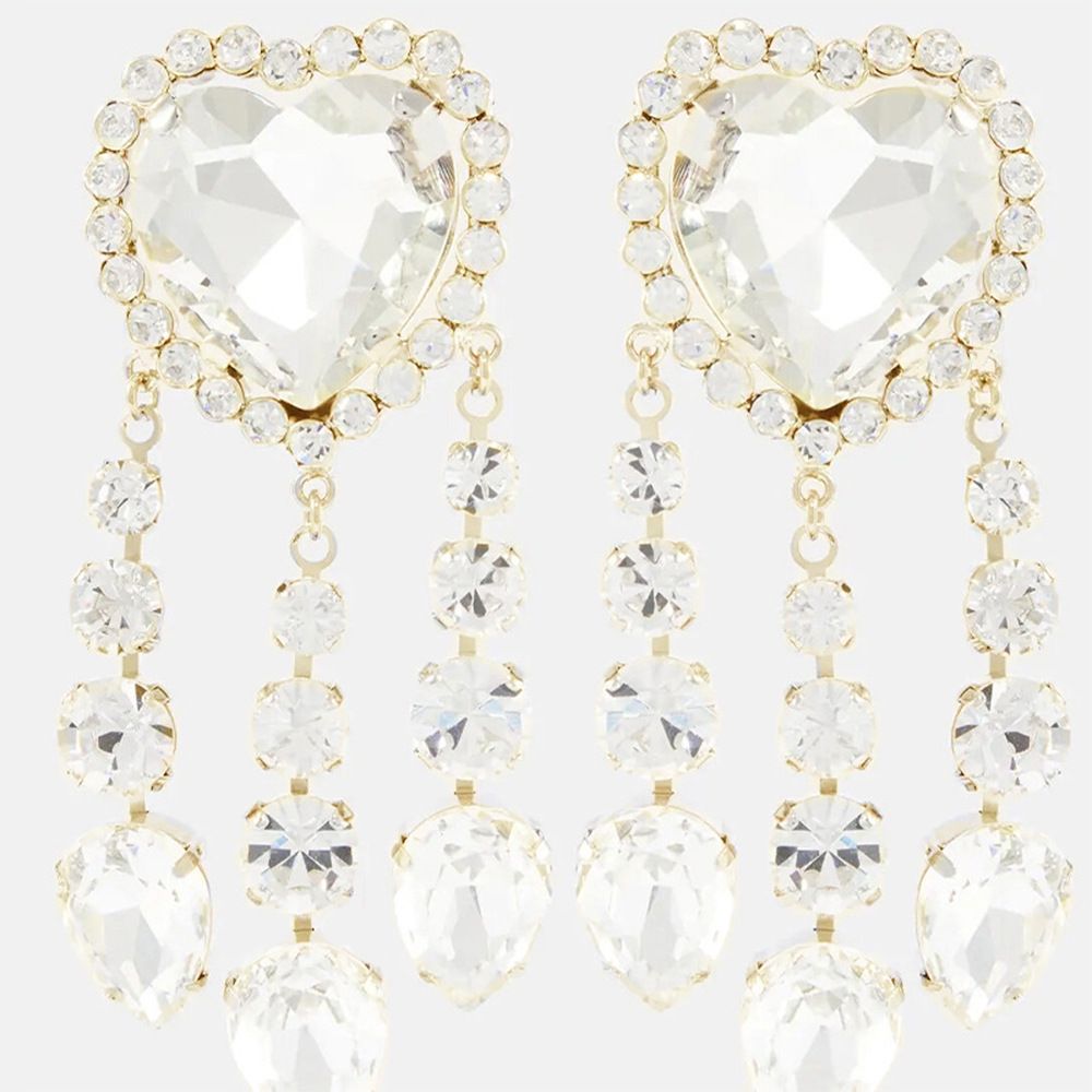 Hot-selling Rhinestone Accessories, Fashionable Versatile Love Fringed Earrings, Water Drop Pendant Earrings Women's Earrings_ipsvogv.com