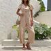 Women's casual commuting nine-point pants summer wide-leg jumpsuit women_ipsvogv.com