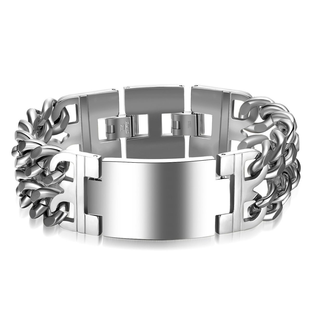 Men's Jewelry Personalized Fashion Titanium Steel Cross Double Row Retro Stainless Steel Denim Bracelet_ipsvogv.com