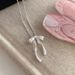 S Pure Silver Ribbon Bow Necklace For Women, Wealthy Socialite Ins Style Niche Light Luxury Sweet Smooth Clavicle Chain_ipsvogv.com