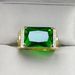 New Men's High-end Atmospheric Tourmaline Shafley Emerald Square Ring Green Does Not Fade_ipsvogv.com
