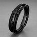 New Fashion Multi layer Leather Rope Handwoven Titanium for Men's Stainless Steel Bracelet_ipsvogv.com