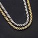Men’s Jewelry Set Fashion Necklace Men's Hip Hop 8mm Twisted Chain Rope Chain Full Of Zircon Cuban Necklace Trendy Men's Hip Hop Accessories_ipsvogv.com
