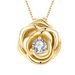 Ins style 14k golden rose zircon earrings earrings necklace pendant female S925 sterling silver jewelry set_ipsvogv.com