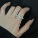 Luxury Sky Zircon Light Mirror Premium Niche Design Fashionable Ins Open Pearl Stacked Ring Female_ipsvogv.com