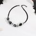 Halloween Retro Double Chain Necklace Personality Black And White Wooden Beads Clavicle Chain_ipsvogv.com