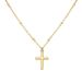 Women's Jewelry K Gold Plated Cross Pendant Necklace Fashionable Simple Bead Necklace_ipsvogv.com