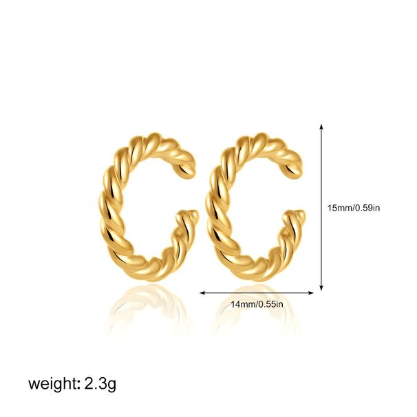 Women’s Jewelry Set Fashion Real Gold Simple Temperament Fashion All Match Ear Clip Copper Earrings Round Ins Temperament Ear Clip_ipsvogv.com