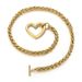 Women's Jewelry Set Fashion Exaggerated Heart Shaped Pendant Keel Chain Personality Titanium Steel Peach Heart Bracelet Necklace Jewelry Set_ipsvogv.com