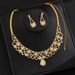 Pinduoduo Water Drop Tassel Necklace Earrings Bracelet Set High-end Versatile Dress Jewelry_ipsvogv.com