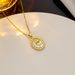 Women's French Elegant White Shell Rose Gold Coin Pendant Freshwater Pearl Titanium Steel Necklace_ipsvogv.com