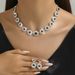 2024 Fashion Jewelry Luxury Wedding Party Women's Accessories Round Water Drop Necklace Earrings Set_ipsvogv.com