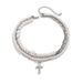 pearl Bead Necklace Choker Cool Style Hip-hop Rivet Cross Accessory_ipsvogv.com