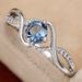 Cao Shi's Wave Shaped Blue Diamond Zircon Small And High End, Light Luxury Index Finger Ring, Fashionable Women's_ipsvogv.com