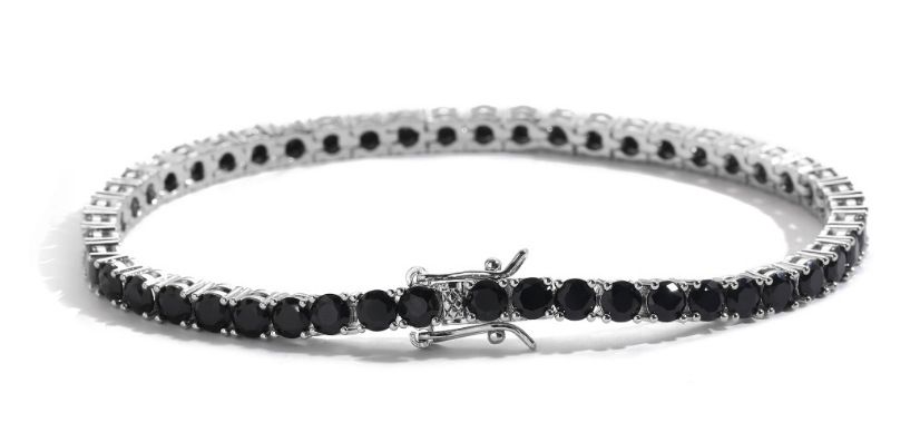 Hip Hop Jewelry Black Tennis Bracelet 3mm4mm5mm Copper Inlaid Zircon Black Tennis Chain New_ipsvogv.com