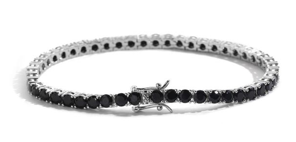 Hip Hop Jewelry Black Tennis Bracelet 3mm4mm5mm Copper Inlaid Zircon Black Tennis Chain New_ipsvogv.com