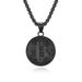 Personality hip hop style encrypted Bitcoin Bitcoin titanium steel necklace plated with K gold coin round pendant_ipsvogv.com