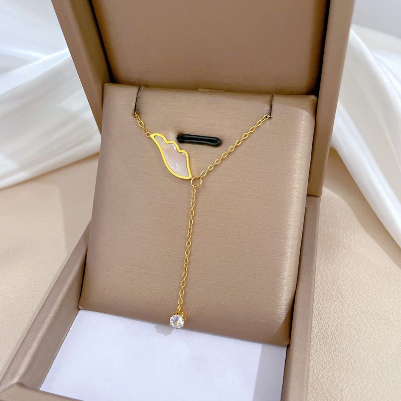 Full Body 【 Titanium Steel 】 Beimu Angel's Wings Ultra Simple Wind Furnace Real Gold Necklace Female INS Mesh Red Collar 【 】_ipsvogv.com
