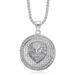 Hip Hop New Animal Jewelry Titanium Steel Vacuum Gold Plated Diamond-Studded Lion Head Pendant Necklace_ipsvogv.com