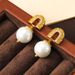 Silver Needle Wind Micro Inlaid Zircon Horseshoe Buckle Pearl Women's Light Luxury High End Earrings Winter_ipsvogv.com