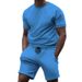 Men's Clothing short sleeve sports casual patchwork round neck fitness suit men's t-shirt_ipsvogv.com