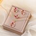 Colored diamond jewelry set for women Fashionable personality temperament hollow round pendant necklace earrings bracelet_ipsvogv.com