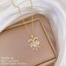【 】 Crescent Flower Light Luxury Charm Gorgeous Full Diamond Necklace Women's Versatile Clavicle Titanium Steel Chain 【 】 【 】 【 】_ipsvogv.com