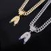 Unisex Crown Letter A Diamond Gold Pendant Men's Cool Personality Jewelry Street Cuban Chain_ipsvogv.com